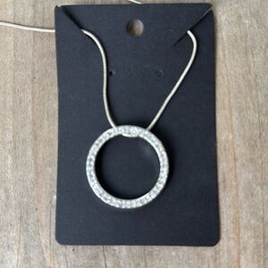 Elegant Silver Circle Pendant Necklace